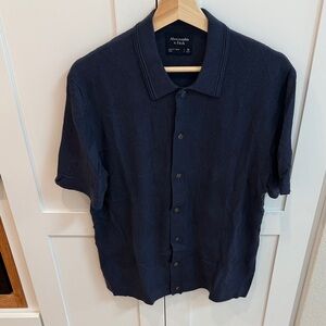 Abercrombie & Fitch Dark Blue Button Down Sweater Polo